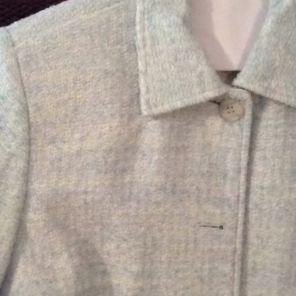 Blue white jacket Blazer size 14 sag harbor Blazer Coat Crop Boucle - Picture 2 of 5